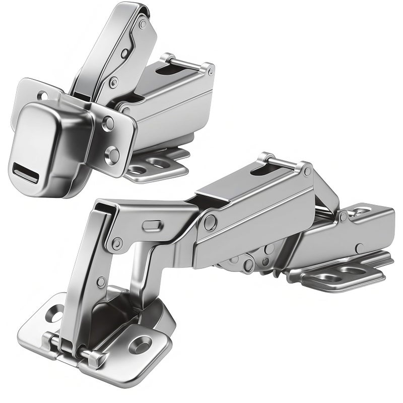 TamBee 1/2 Inch Overlay 175 Degree Cabinet Door Hinges 48mm Frameless Soft Close Lazy Susan Hinges for Corner Kitchen Adjustable,2 Pcs/1 Pair (Half Overlay) - Image 1